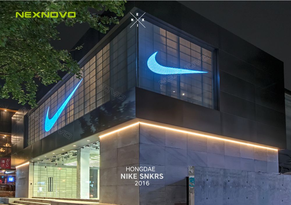 韓國NIKE旗艦店透明LED顯示屏項目(圖2)